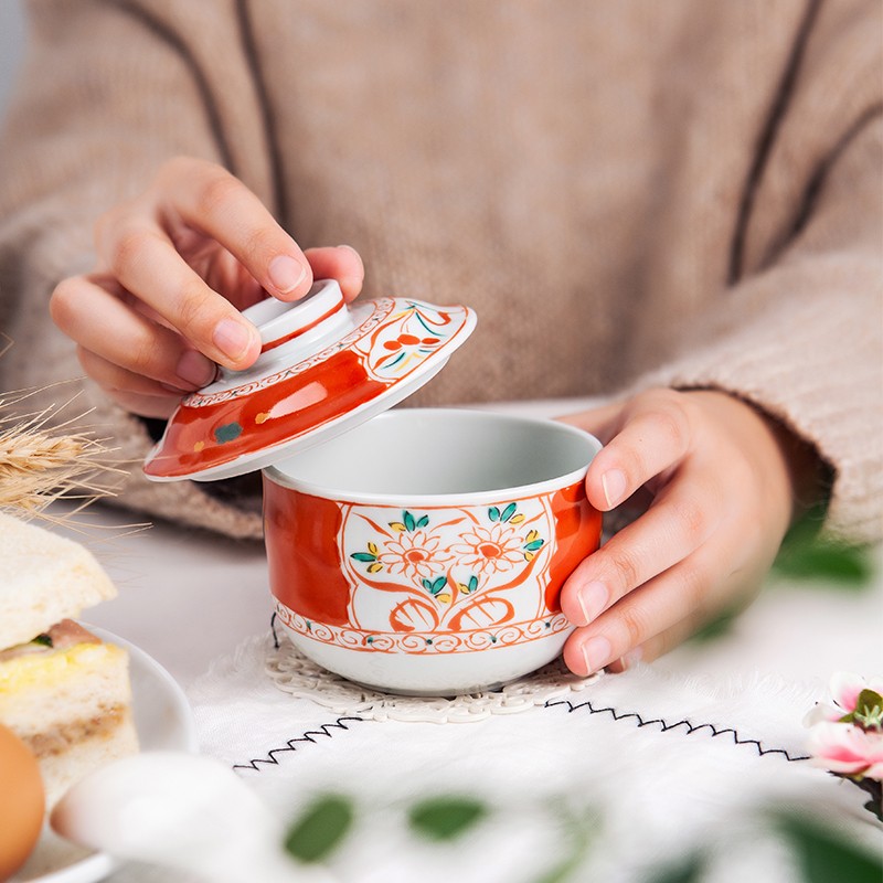 HASAMI-YAKI/波佐见烧献上锦进口家用陶瓷日式隔水蛋盅汤盅炖盅