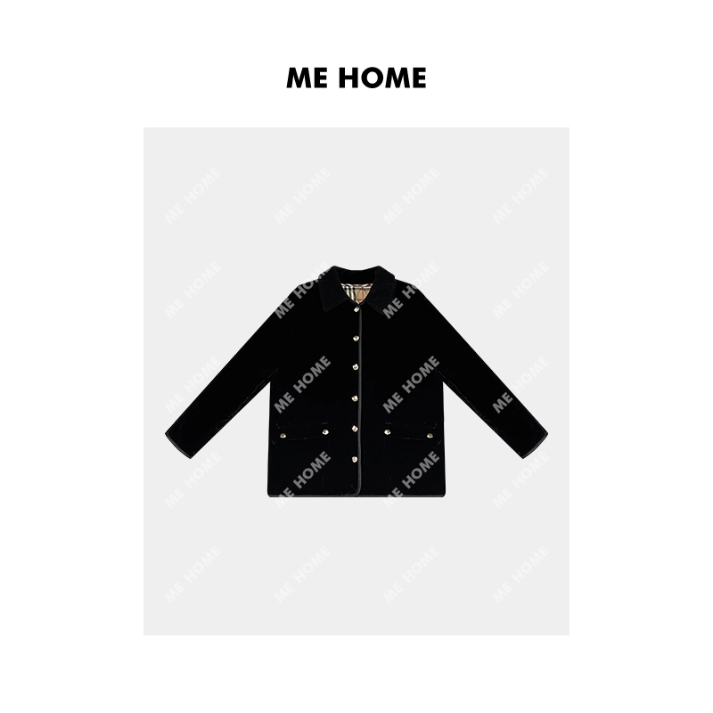 ME【B家复古黑丝绒】保暖重工轻奢时尚百搭轻奢女士外套 MEQC2573