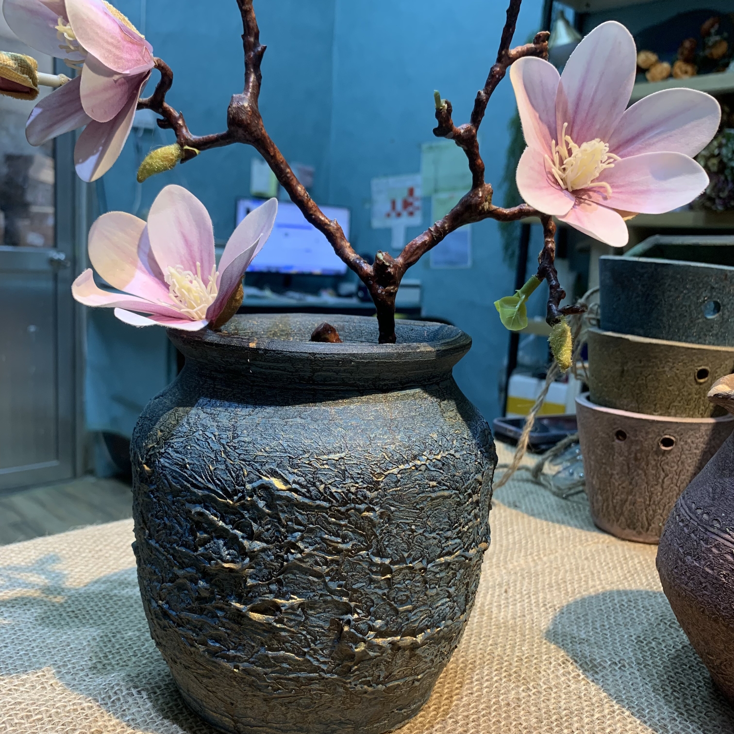 复古多肉老桩植物陶罐粗陶客厅透气陶盆陶土花盆大口径清仓土陶罐