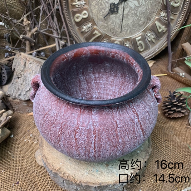 复古多肉老桩植物陶罐粗陶客厅透气陶盆陶土花盆大口径清仓土陶罐