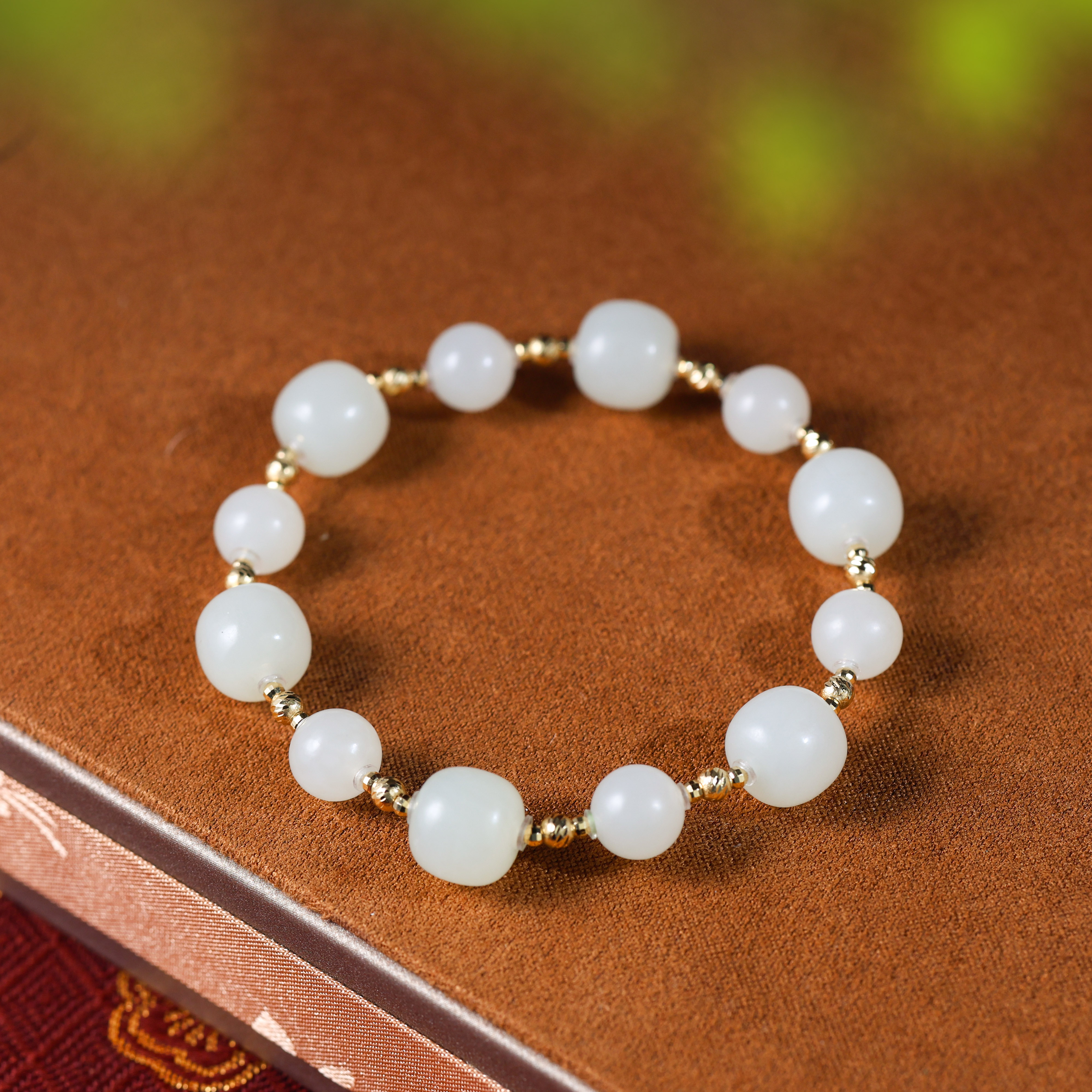 白玉世家白玉世家和田玉18K白玉手串漫天星河手串文玩手串女款