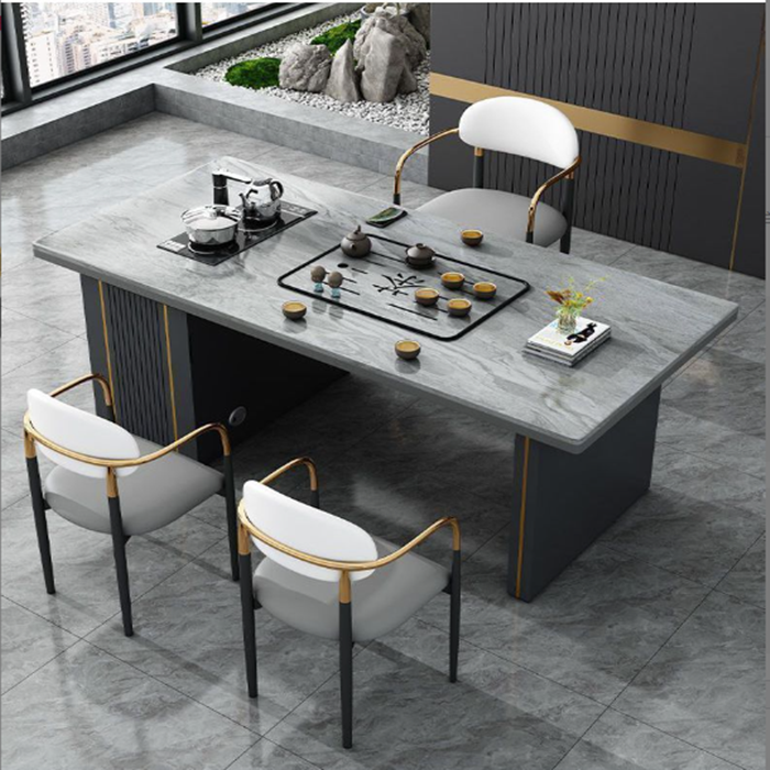 岩板茶桌椅组合套装一体办公室茶台简约现代轻奢家用客厅功夫茶几