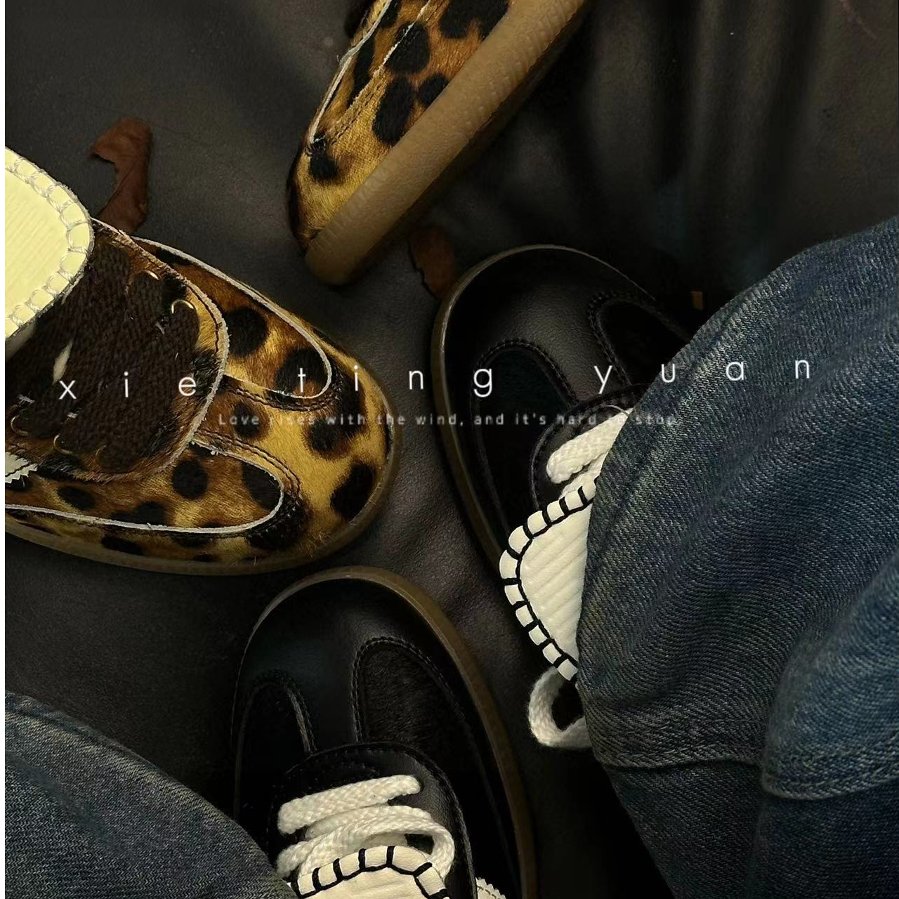 微瑕美式复古牛毛休闲翻盖德训鞋4319