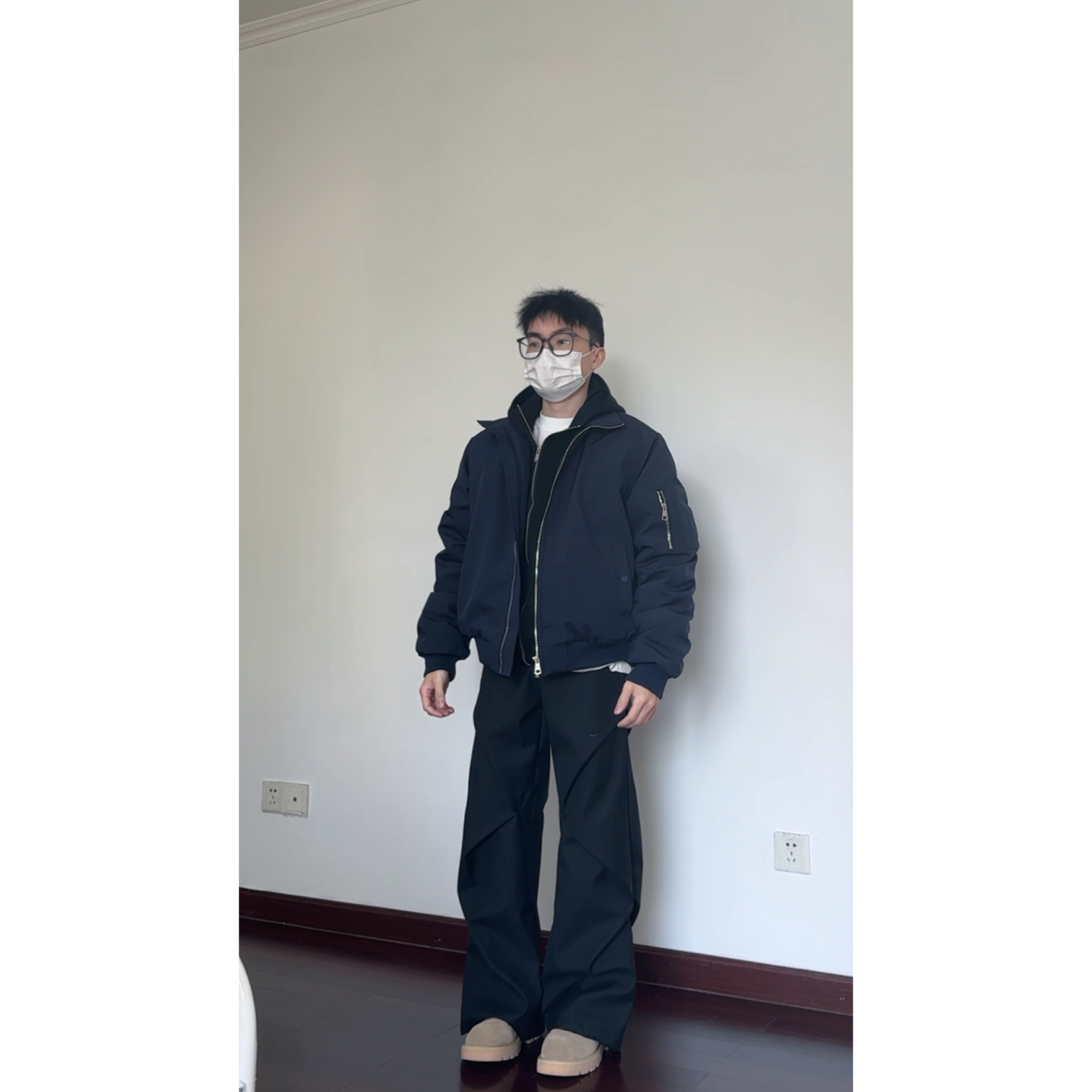 冬季美式休闲短宽MA1夹克飞行服高领防风防水秋冬加厚棉服8781