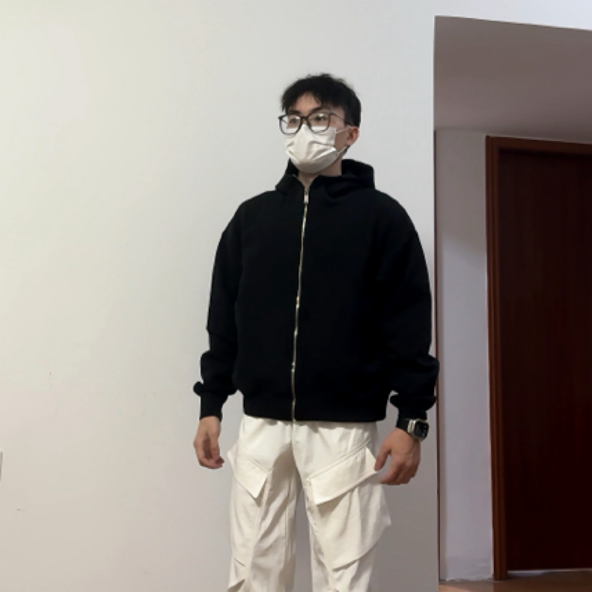 085小个子立领秋冬太空棉拉链卫衣外套cleanfit短宽上衣