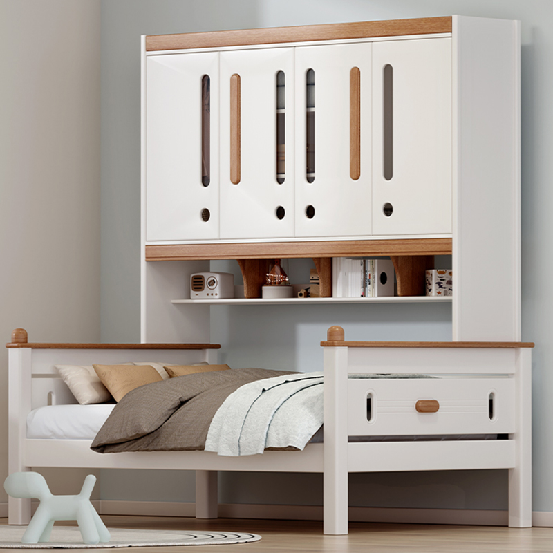 全实木床衣柜床一体双人床北欧简约男孩女孩榻榻米单人储物儿童床