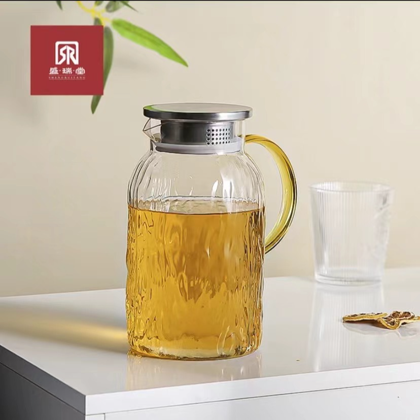 冷水壶耐高温树纹凉水壶家用大容量客厅玻璃壶泡茶壶花器