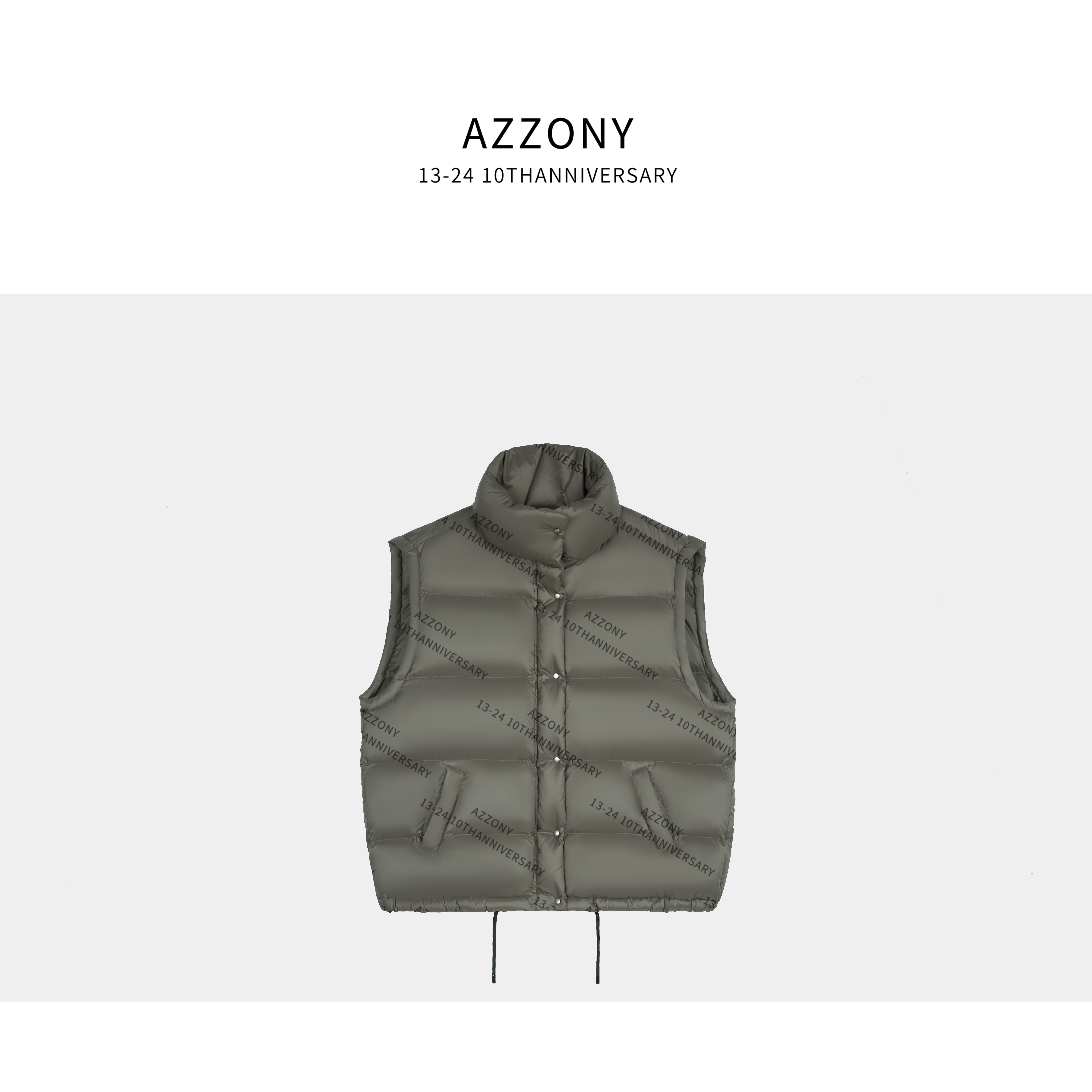 Q  YYL  灰绿色羽绒马甲    HP101701