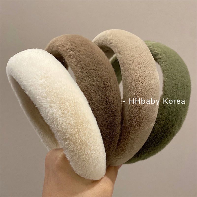 韩国仿兔毛毛海绵发箍增高颅顶网红外出毛绒头箍女小众洋气发枫荷