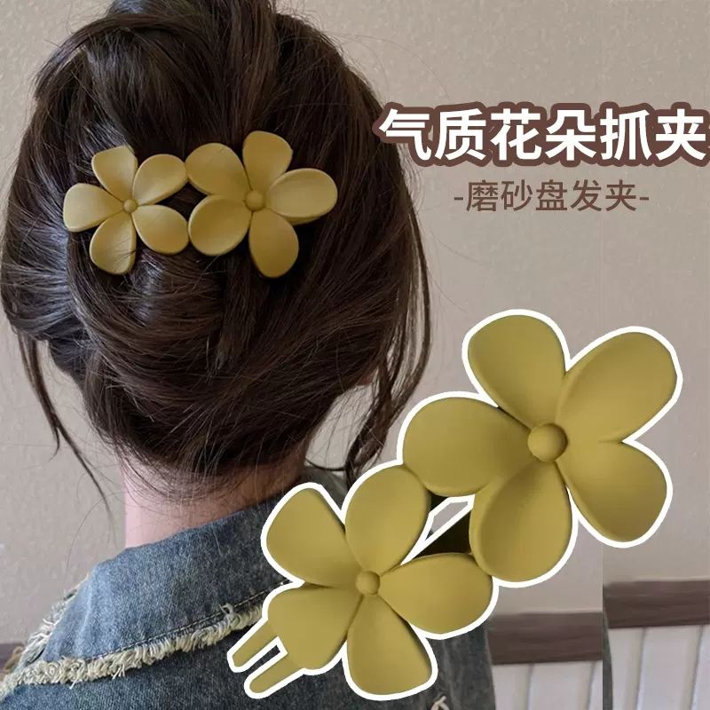 网红爆款鸭嘴发夹花朵盘发卡子新款抓夹横款发饰夏天高级古风森女