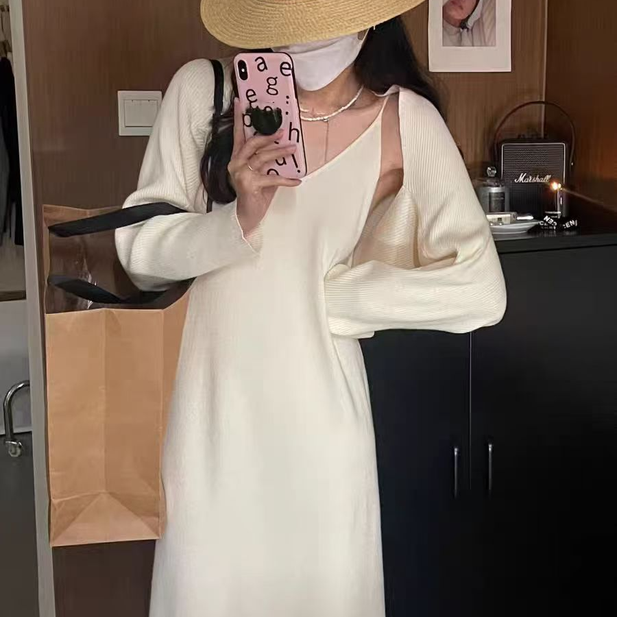秋冬白色套装外套直播间直拍链接显瘦气质