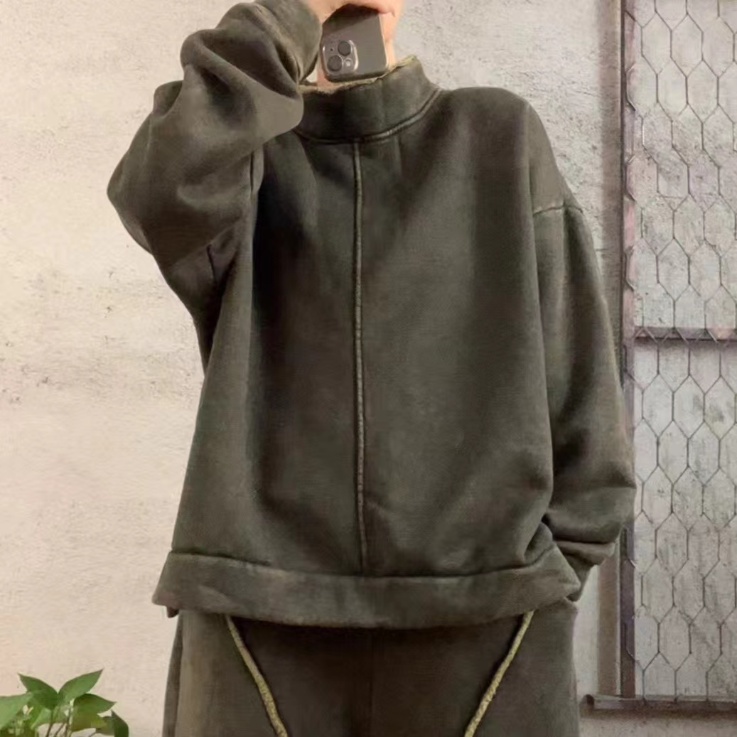 啵啵CM1219加绒炒色套头卫衣