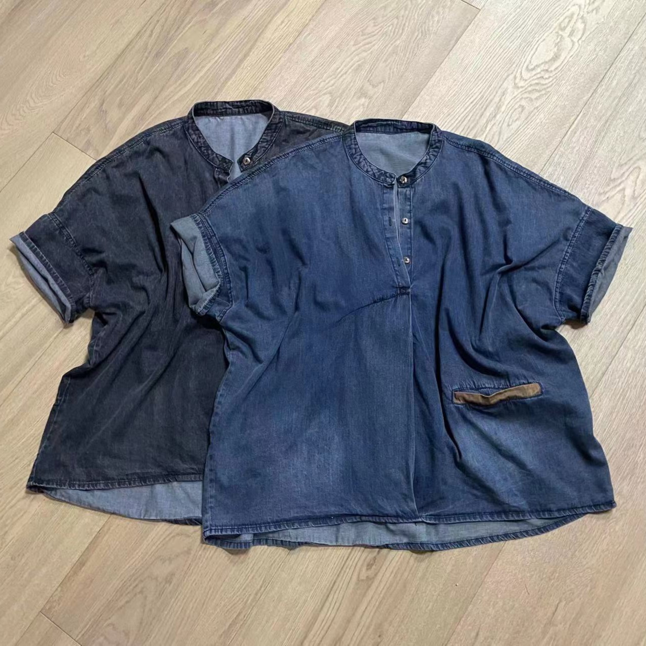 啵啵CM895不等式休闲牛仔短袖