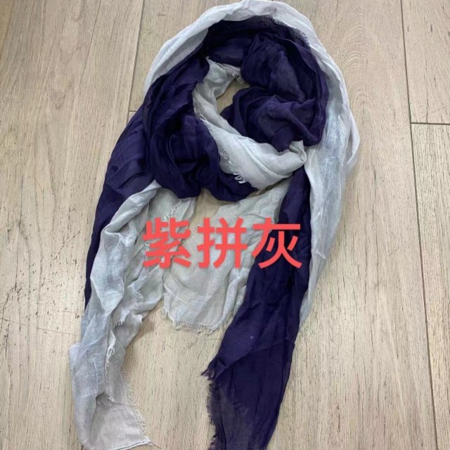 2010棉麻毛边小围巾