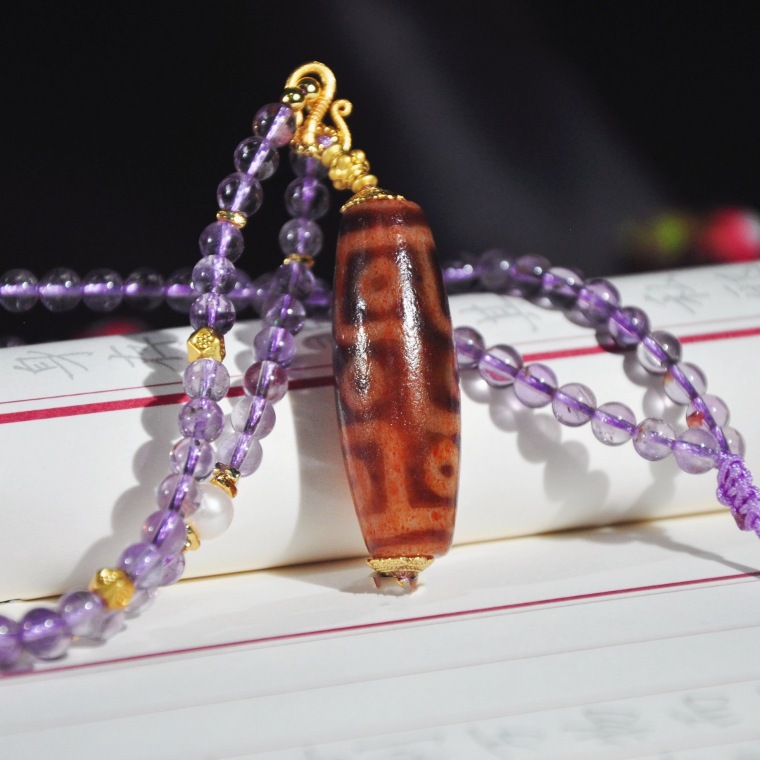 非金属布艺吊坠 【千万福】九眼珠珠时尚设计民族风项链-A0130177