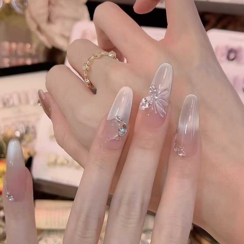 纯手工清冷蝶王穿戴甲猫眼轻奢美甲气质爆闪新款高级显白指甲贴片