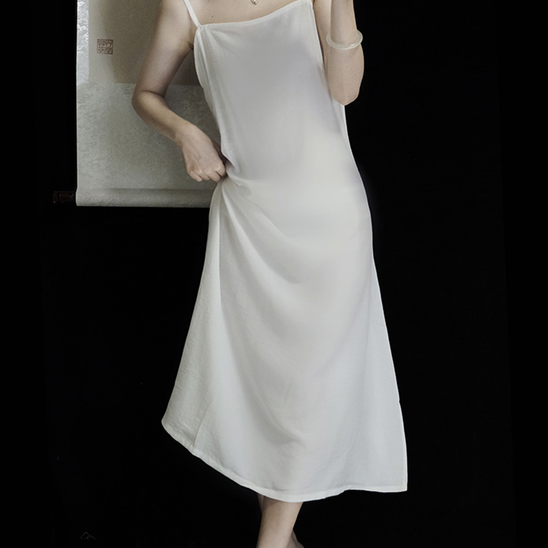 鹿鸣溪原创汉服吊带衬裙睡衣睡裙打底裙内搭日常款古风改良汉元素