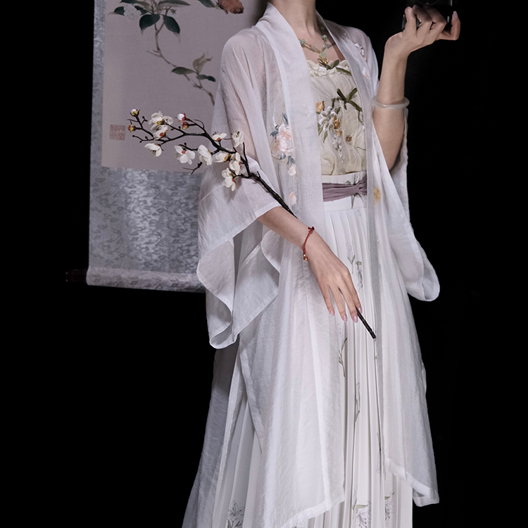 鹿鸣溪原创汉服上衣宋制长干寺长衫对襟褙子日常国风新中式汉元素