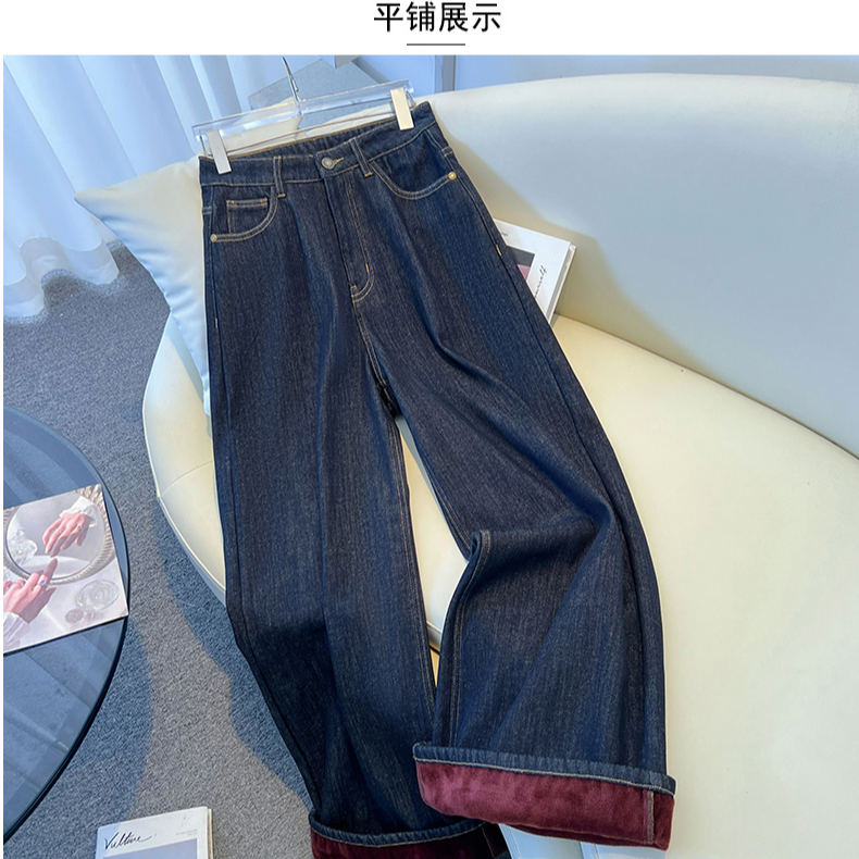新款加绒加厚阔腿拖地奶奶裤裙喇叭裤直筒裤个性复古高腰百搭