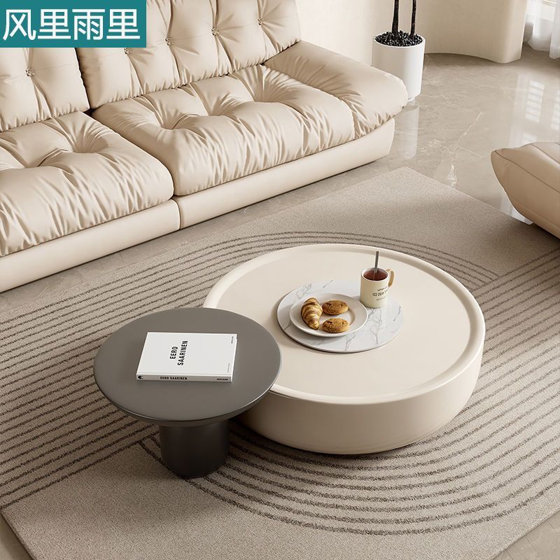 小扬哥推荐高端奶油风茶几家用客厅小户型简约小茶桌大小圆形茶几