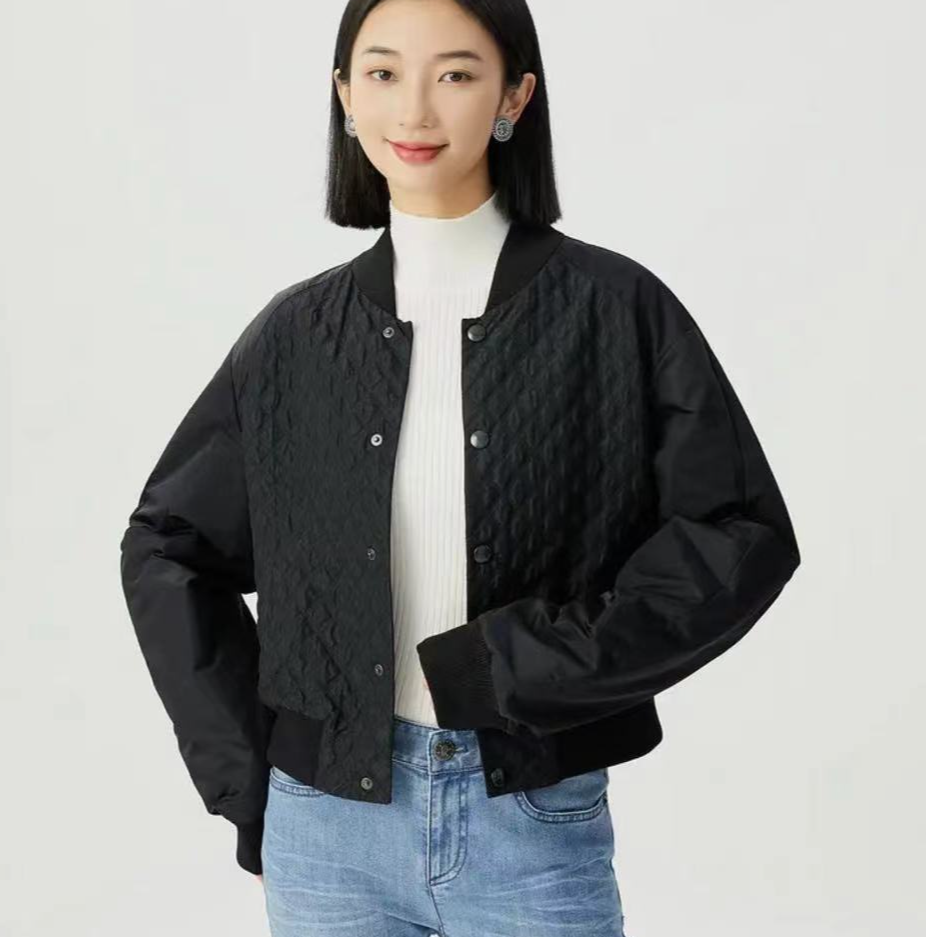 AMASS/阿玛施【新品】秋冬时尚显瘦黑暗风百搭短款棒球外套5400831