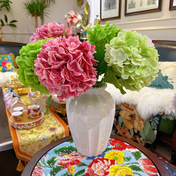 超逼真手感保湿仿真大朵绣球花高档客厅餐桌茶几装饰假花拍摄道具