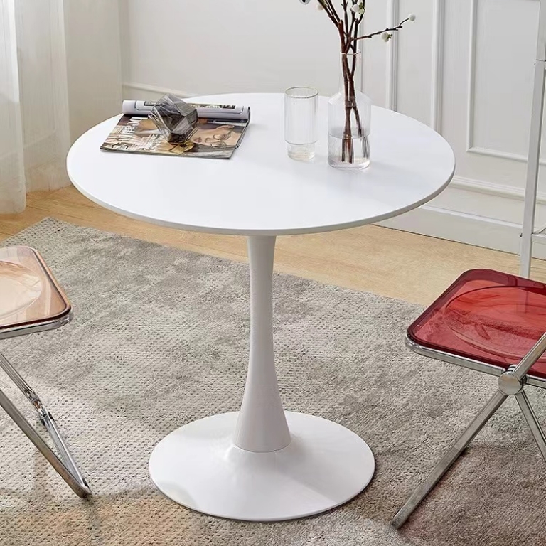 美式复古圆桌桌子简约茶几客厅桌子阳台木桌