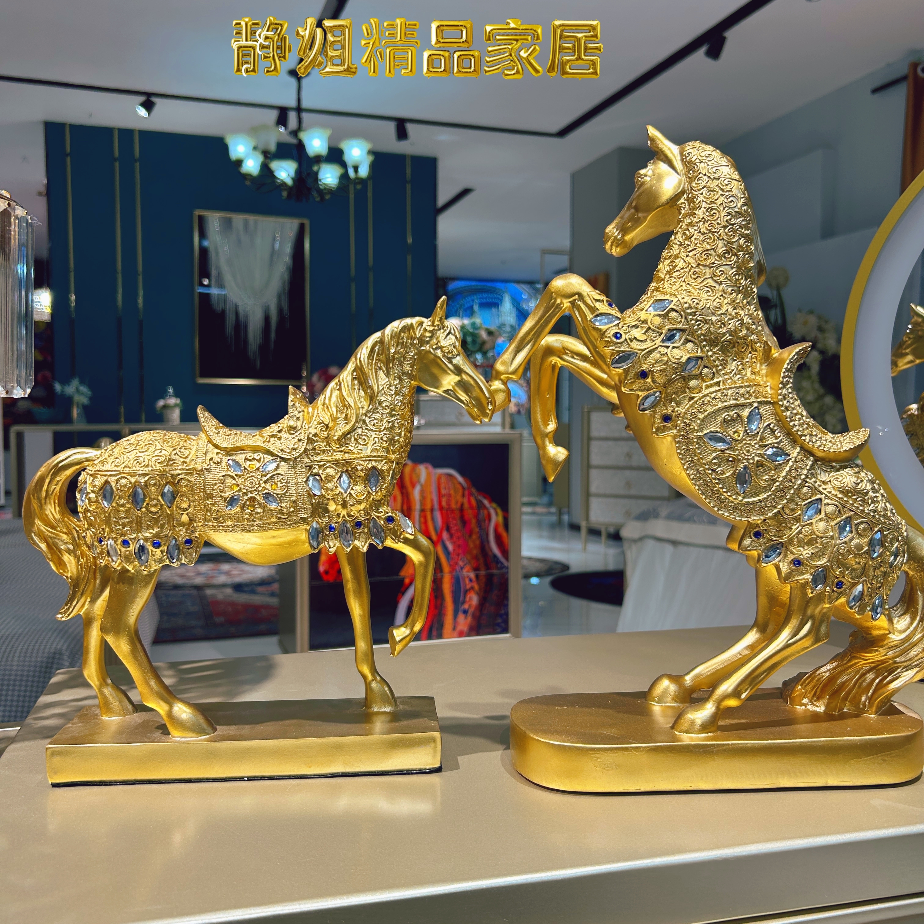 金马摆件客厅电视柜酒柜装饰品样板房办公室桌面摆设