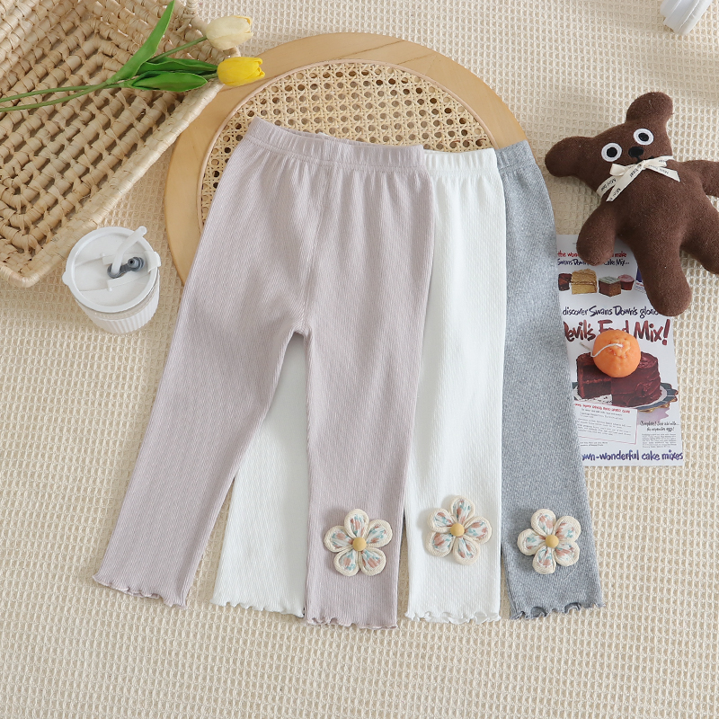 女童2025（太阳花）秋款儿童针织中小童纯绵高弹打底裤宝宝外穿