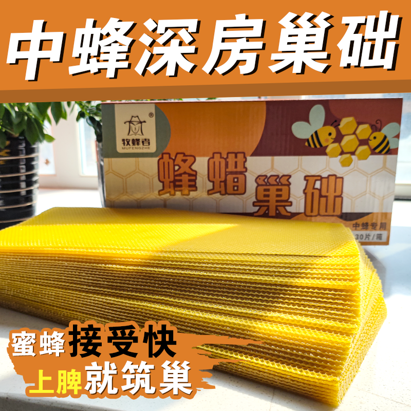 巢础深房中蜂巢础巢蜂巢基蜂脾优质天然蜂蜡巢脾蜂箱养蜂工具36片