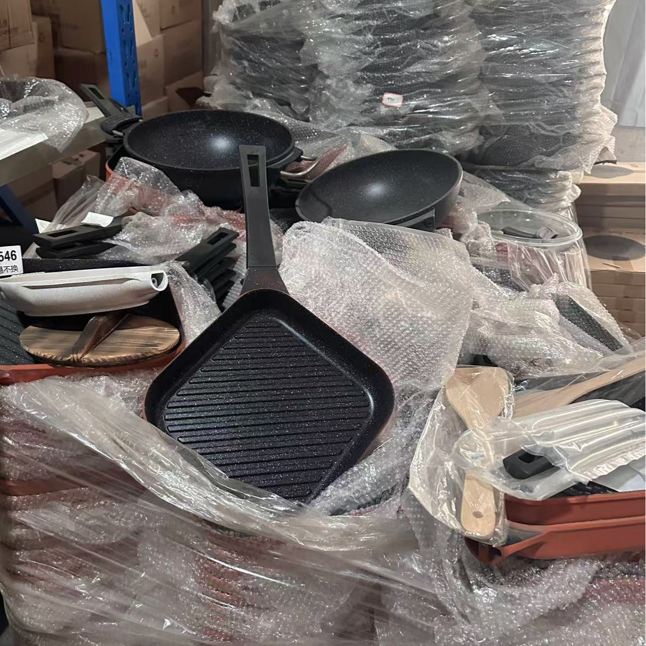 65-120班尼太太直播间麦饭石不粘锅家用炒锅电磁炉燃气灶通用