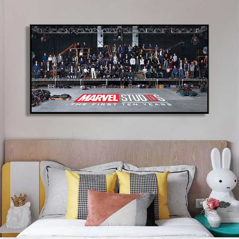 漫威复仇者联盟全家福装饰画十周年挂画大合照卧室轻奢艺术