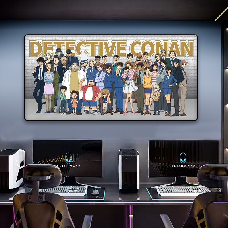 名侦探柯南全家福装饰画二次元卡通动漫海报画客厅沙发背景墙挂画