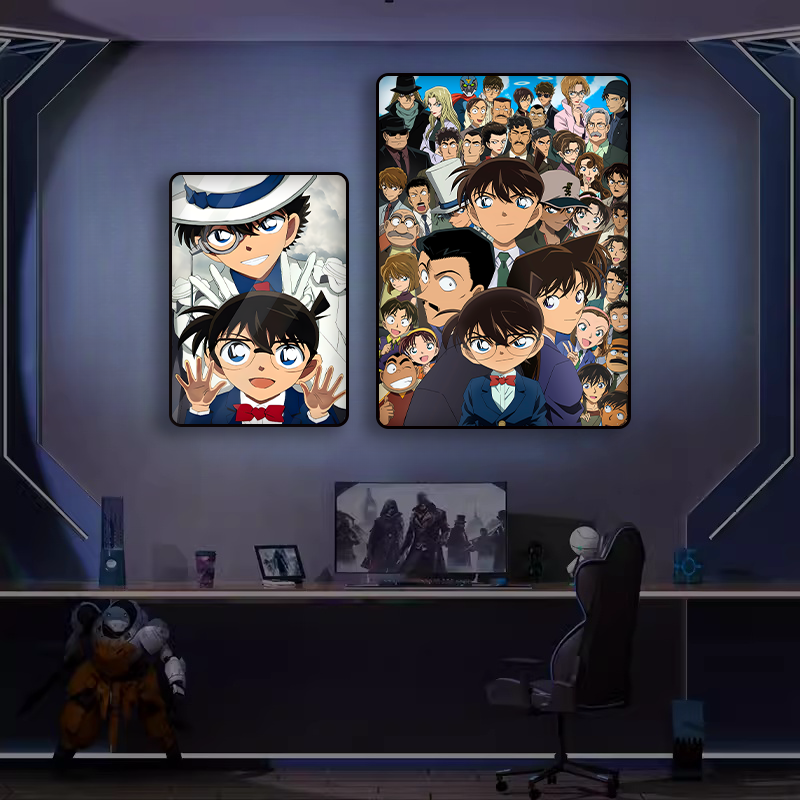 动漫装饰画名侦探柯南女孩卧室床头背景墙挂画工藤新一海报壁画
