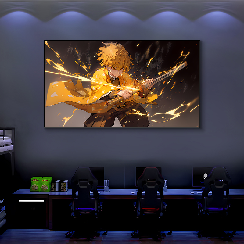 鬼灭之刃我妻善逸装饰画动漫二次元游戏周边网咖电竞酒店走廊挂画