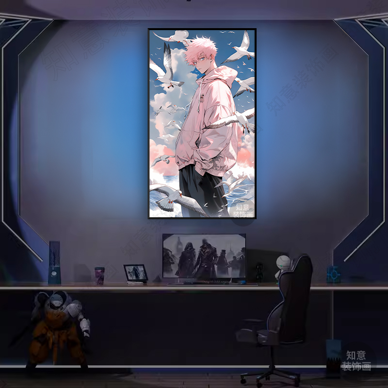 咒术回站五条悟装饰画竖款多尺寸可选电竞酒店房间卧室挂墙画