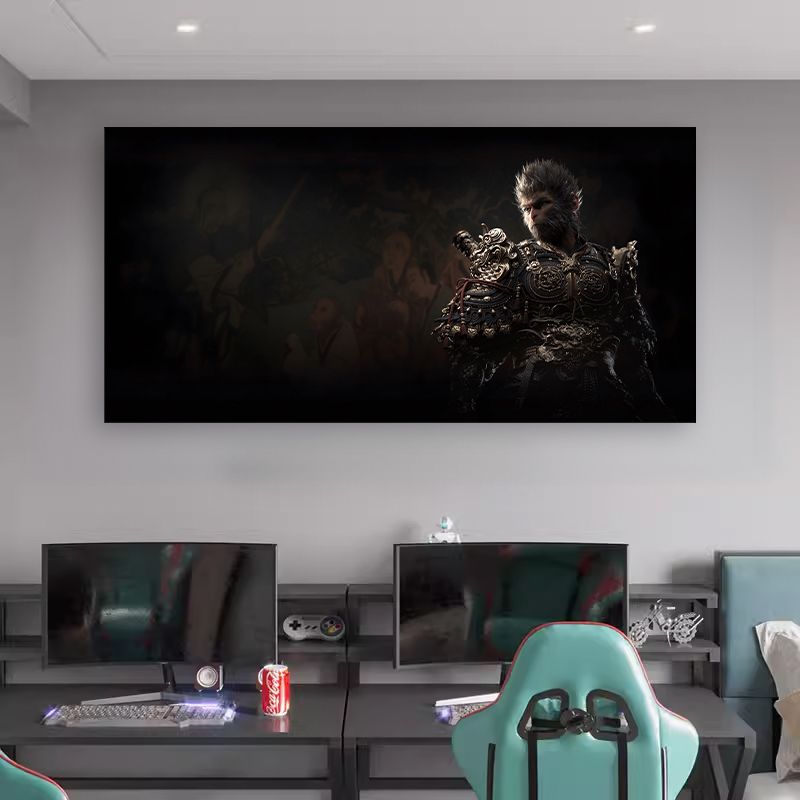 黑神话悟空横版装饰画网红爆火游戏人物电竞房间布置墙壁挂画