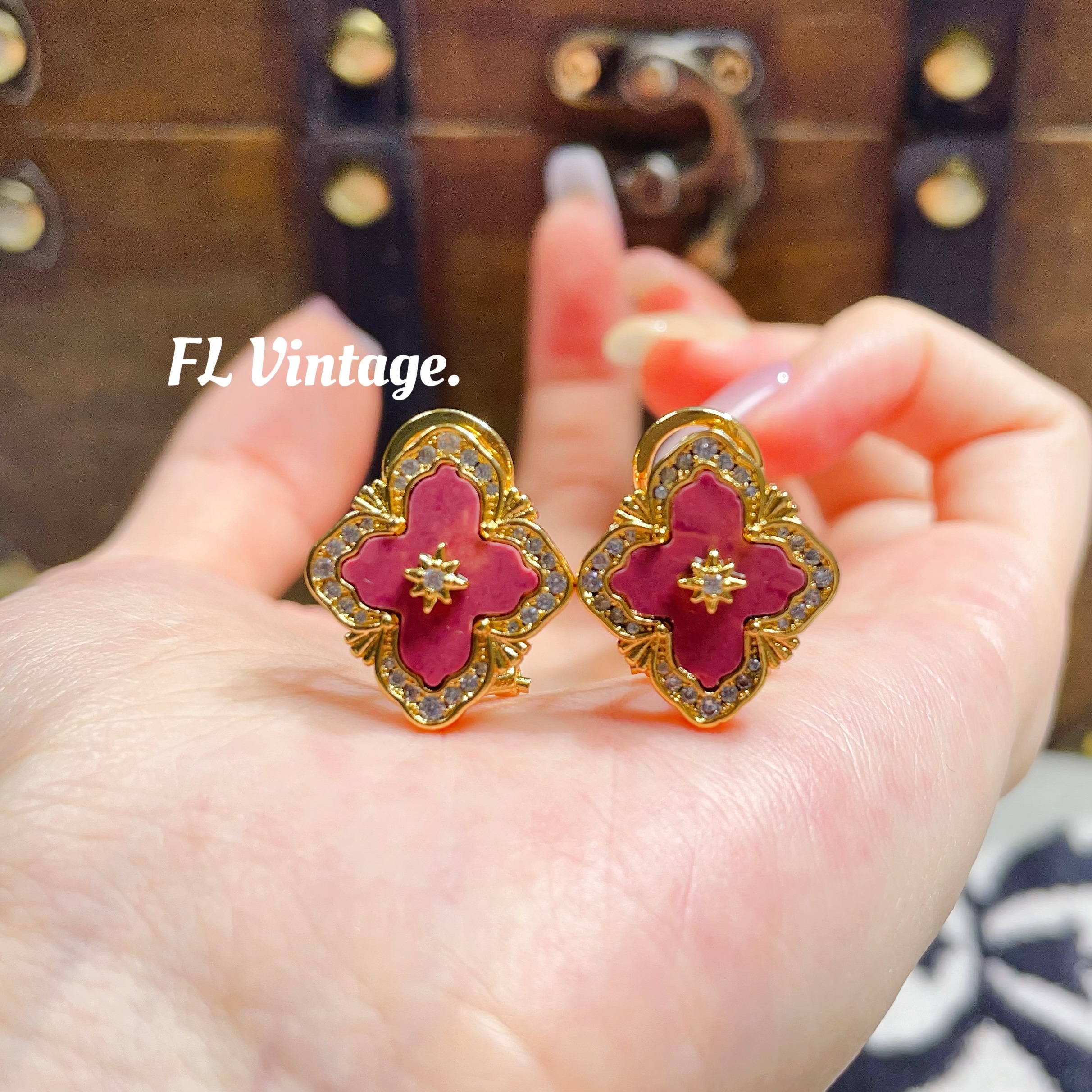 铜合金耳饰 布布宫廷风耳钉