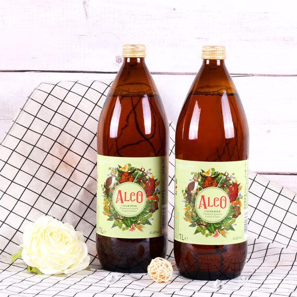 【进口】阿尔寇啤酒1L*6瓶装葡萄牙原瓶原装黄啤/白啤拉格整箱啤酒