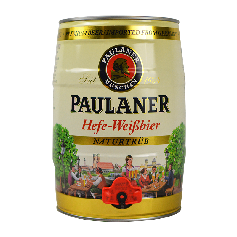 【进口】保拉纳柏龙啤酒5L*1桶德国原装进口PAULANER精酿小麦白啤