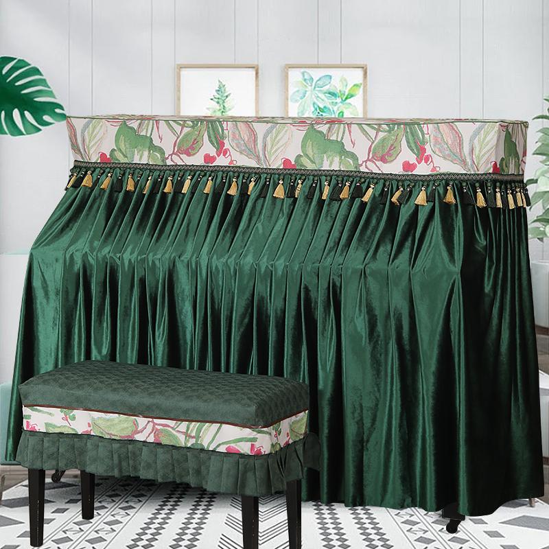 钢琴罩美式北欧全罩简约尘罩钢琴布盖布绒面料套罩轻奢琴罩布