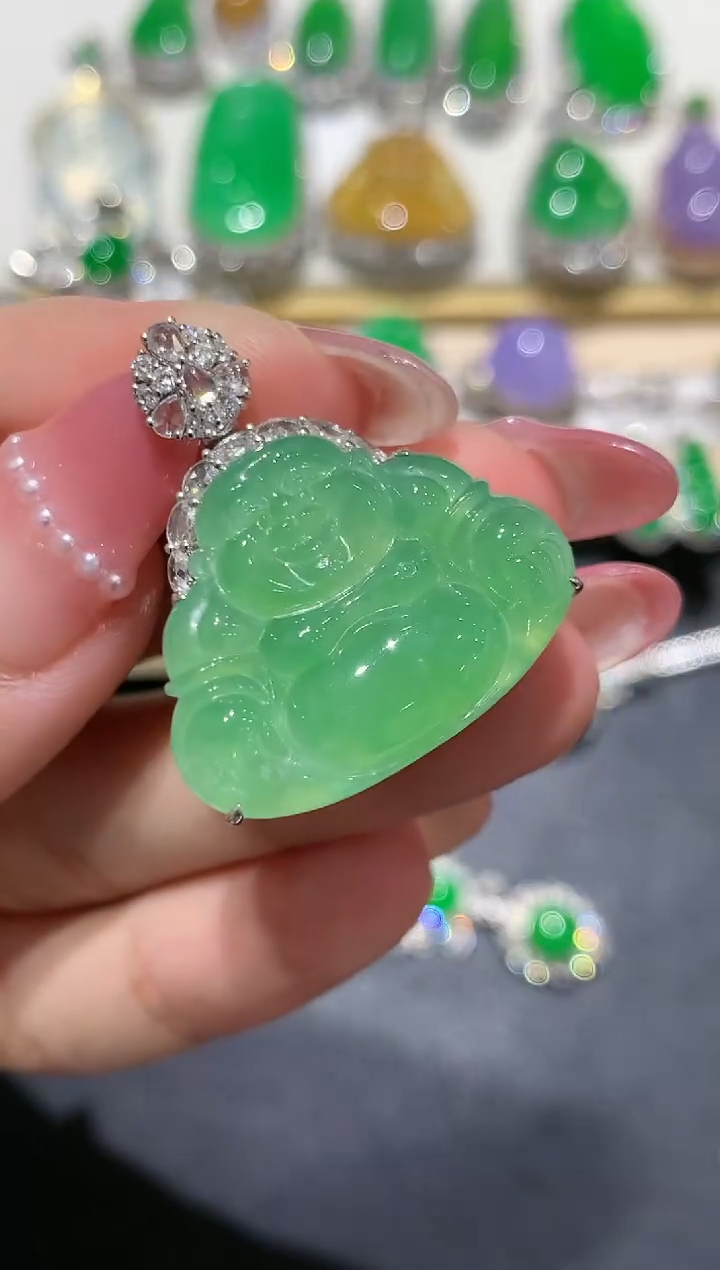 【闪购商品】翡翠颈饰18K金镶嵌团购12