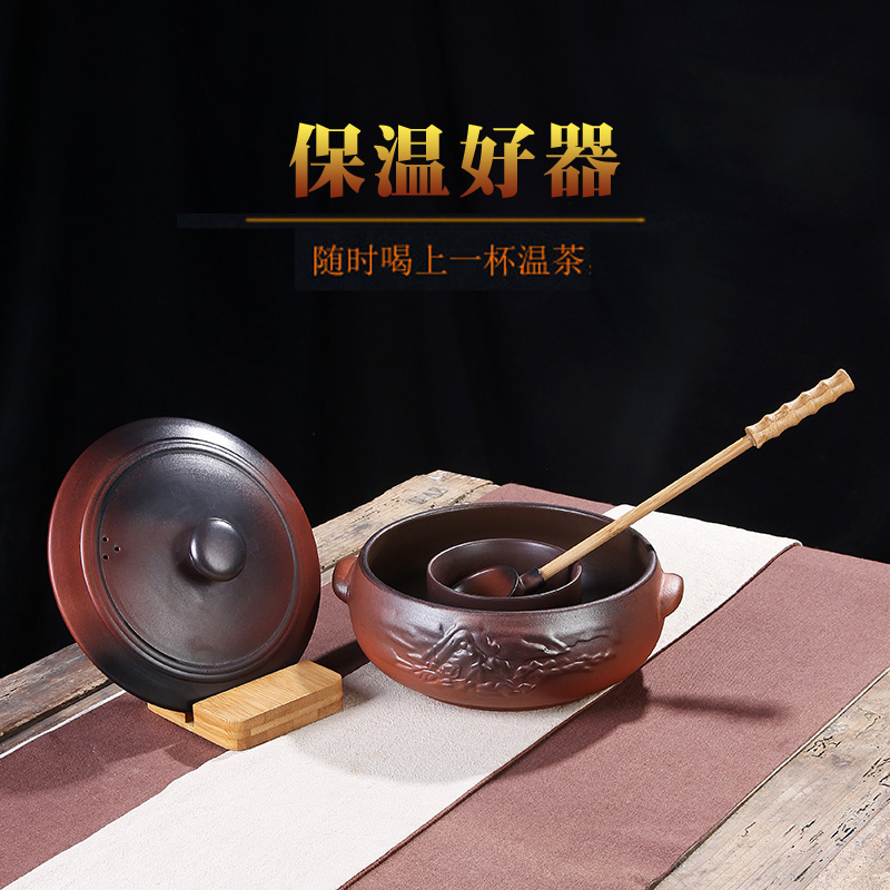 煮茶器火山石煮茶碗家用古法合璧煮茶盆煮茶炉陶瓷煮茶壶陶壶围炉