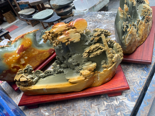 精品端砚绿端摆件工艺品，砚台，茶盘茶具源头厂家批发