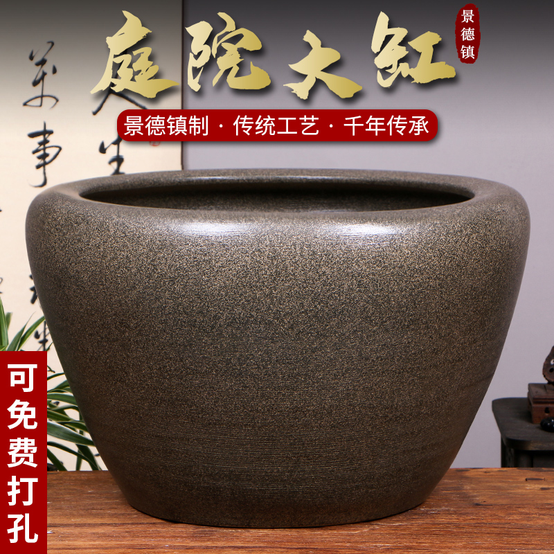 景德镇陶瓷摆件鱼缸流水器喷泉家用鱼缸大号客厅加湿招财