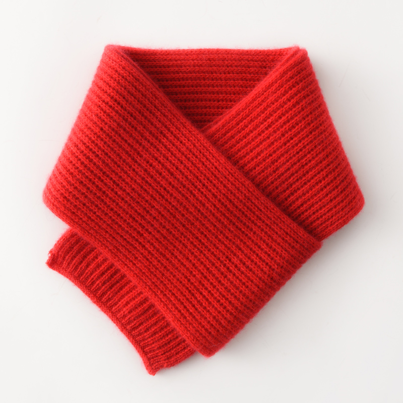 100%山羊绒围巾女短款纯色韩版秋冬季保暖护颈百搭围脖