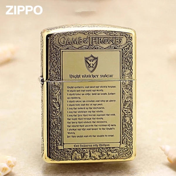 ZIPPO/之宝正品防风蚊版冰与火之歌盔甲黄铜复古煤油火机DY9902DK