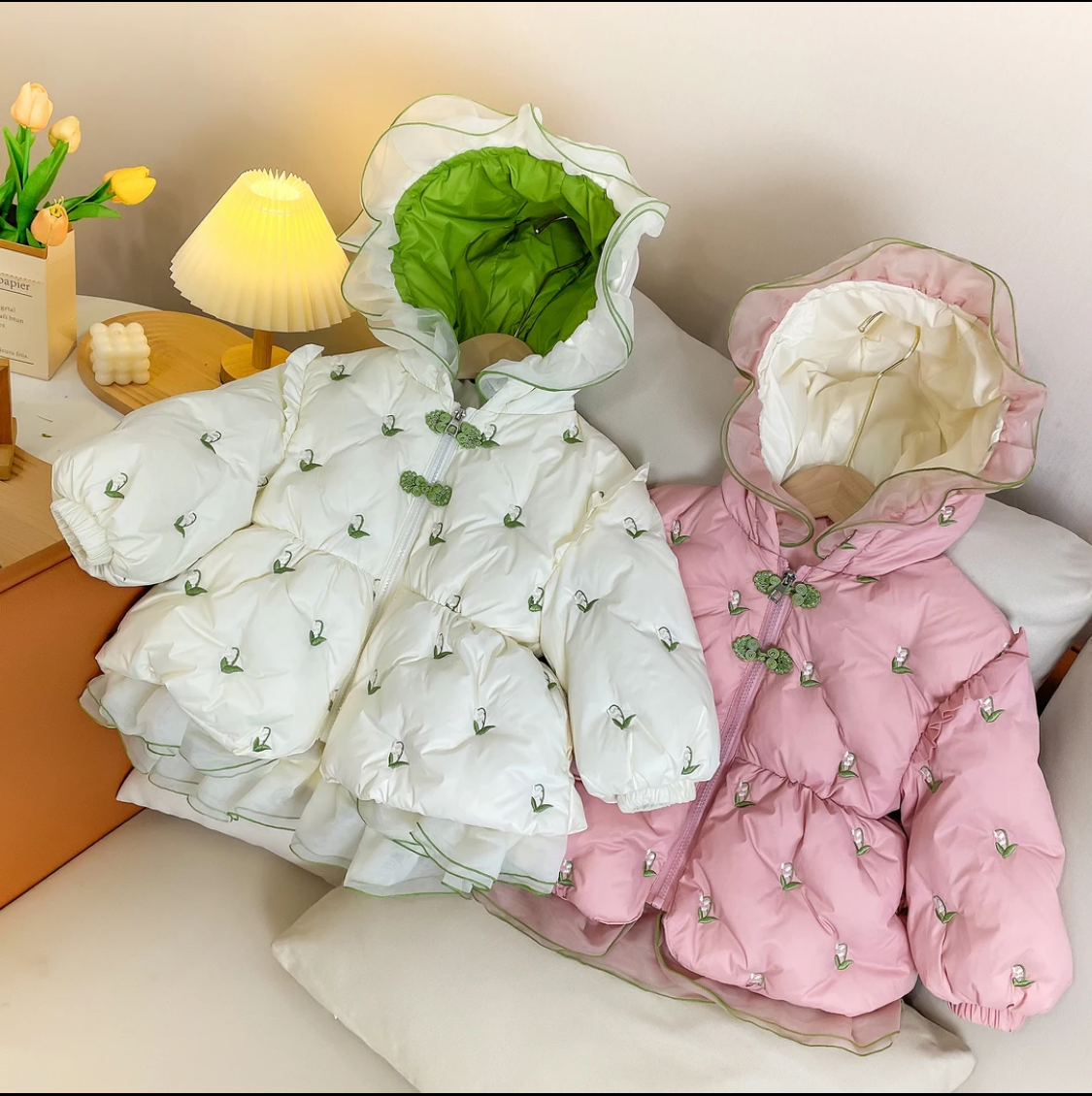 加厚品牌羽绒服2023年新款甜美洋气女童羽绒外套刺绣冬季保暖