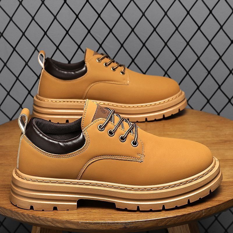 秋季新款透气马丁靴男韩版百搭厚底皮鞋休闲短靴运动板鞋子男潮鞋