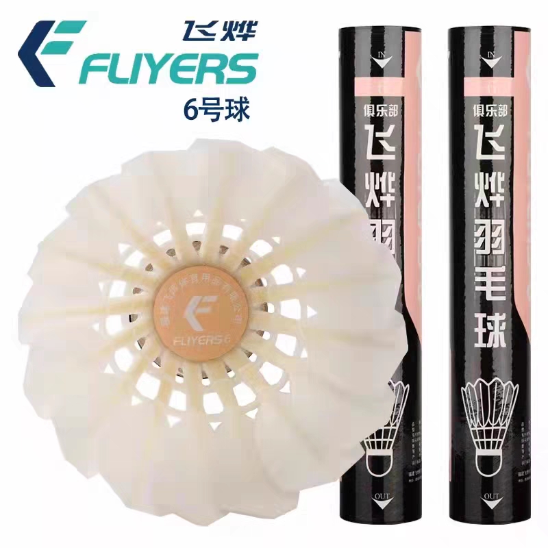 飞烨6号厂家直销飞烨羽毛球6号 俱乐部比赛用球 稳定耐打性价比
